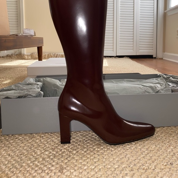 Balenciaga Brown/red knee-high healed boots - Picture 4 of 6
